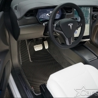 Двухслойные коврики EVA на Tesla Model X 6 мест 3 ряда (2015->) 